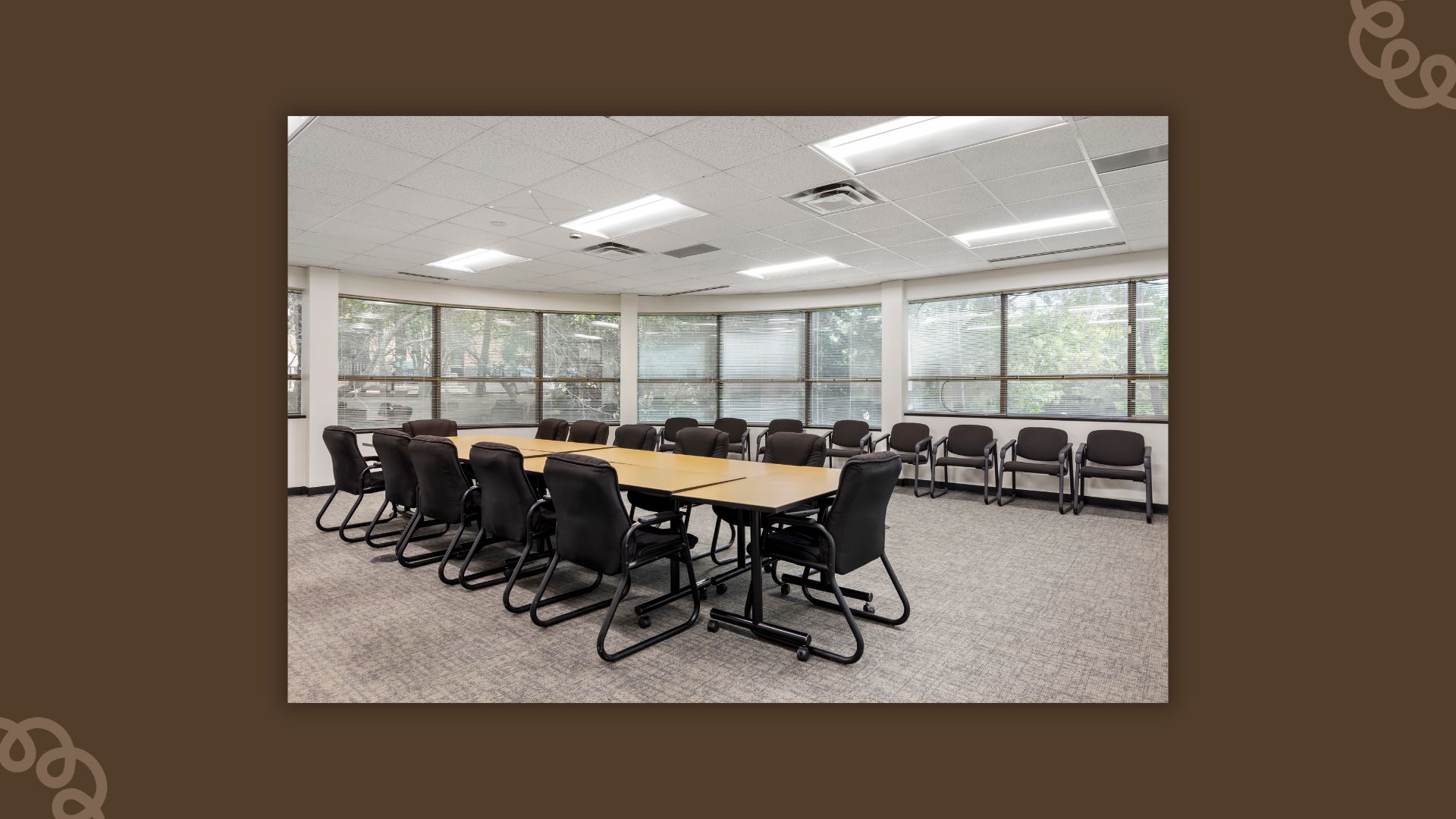 A meeting and group research room at an L&E Research facility, part of the operations certified to ISO 20252.
